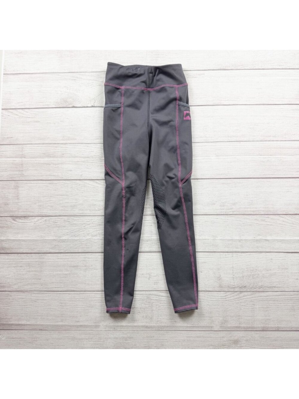 Riding Sport Dover Saddlery Girls Gray Riding Tights Silicone Grip S